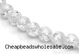 CCC39 15.5 inches 4mm round crackle white crystal beads Wholesale