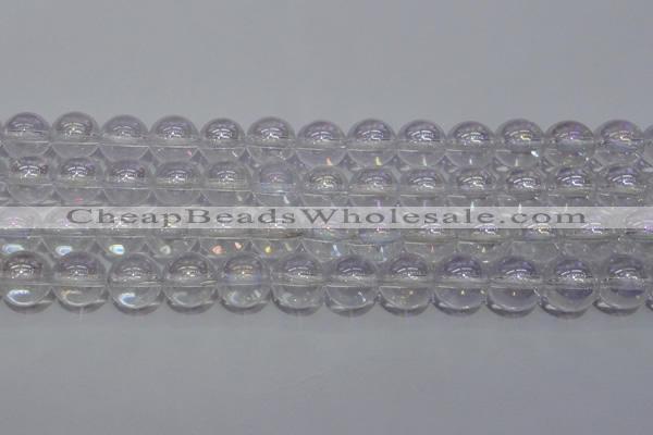 CCC402 15.5 inches 8mm round AB-color white crystal beads