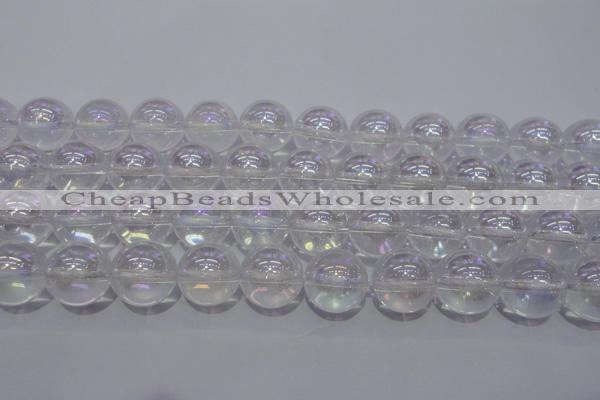 CCC404 15.5 inches 12mm round AB-color white crystal beads