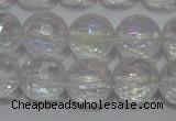 CCC411 15.5 inches 6mm faceted round AB-color white crystal beads