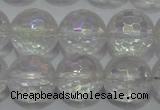 CCC412 15.5 inches 8mm faceted round AB-color white crystal beads