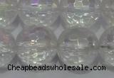 CCC415 15.5 inches 14mm faceted round AB-color white crystal beads