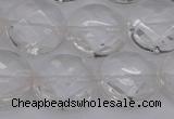 CCC507 15.5 inches 18mm faceted coin natural white crystal beads