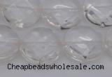 CCC508 15.5 inches 20mm faceted coin natural white crystal beads