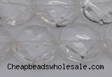 CCC509 15.5 inches 22mm faceted coin natural white crystal beads