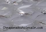 CCC521 15.5 inches 18*25mm twisted & faceted oval white crystal beads