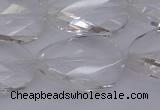 CCC522 15.5 inches 20*30mm twisted & faceted oval white crystal beads