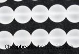 CCC603 15.5 inches 10mm round matte natural white crystal beads