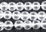 CCC612 15.5 inches 8mm faceted round matte natural white crystal beads