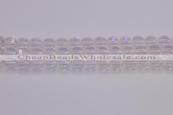 CCC623 15.5 inches 10mm faceted round natural white crystal beads