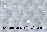 CCC640 15 inches 6mm faceted round white crystal beads