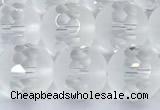 CCC642 15 inches 10mm faceted round white crystal beads