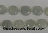 CCE11 15.5 inches 12mm flat round natural celestite gemstone beads