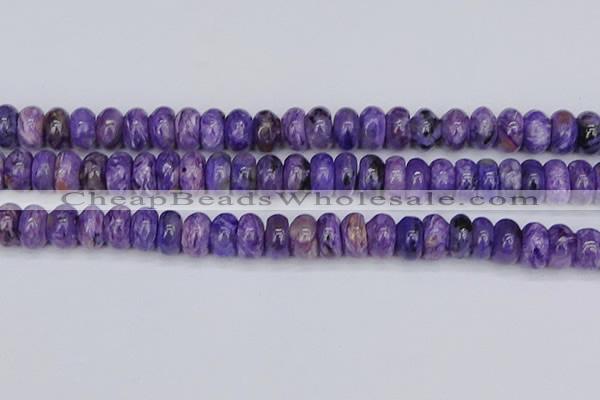 CCG123 15.5 inches 6*11mm rondelle charoite gemstone beads