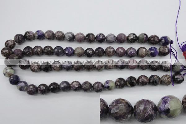 CCG53 15.5 inches 10mm faceted round natural charoite beads