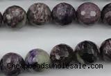 CCG54 15.5 inches 12mm faceted round natural charoite beads