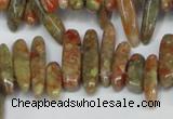 CCH342 15.5 inches 5*20mm New unakite chips gemstone beads wholesale