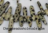 CCH344 15.5 inches 5*20mm dalmatian jasper chips beads wholesale