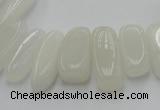 CCH407 15.5 inches 6*18mm - 10*22mm white jade chips beads