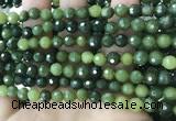 CCJ337 15.5 inches 6mm faceted round China green jade beads