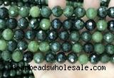 CCJ339 15.5 inches 10mm faceted round China green jade beads