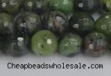 CCJ423 15.5 inches 10mm faceted round dendritic green jade beads