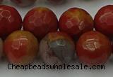 CCJ465 15.5 inches 14mm faceted round colorful jasper beads