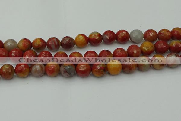 CCJ465 15.5 inches 14mm faceted round colorful jasper beads