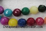 CCN1003 15.5 inches 8mm faceted round multi colored candy jade beads