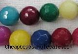 CCN1008 15.5 inches 18mm faceted round multi colored candy jade beads