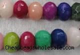 CCN1012 15.5 inches 10*14mm faceted rondelle multi colored candy jade beads