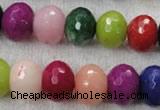 CCN1014 15.5 inches 12*16mm faceted rondelle multi colored candy jade beads