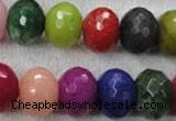 CCN1015 15.5 inches 13*18mm faceted rondelle multi colored candy jade beads