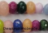 CCN1018 4*6mm - 13*18mm faceted rondelle multi colored candy jade beads