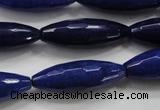 CCN1478 15.5 inches 10*30mm faceted rice candy jade beads wholesale