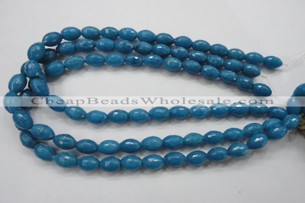 CCN1493 15.5 inches 10*14mm faceted rice candy jade beads wholesale