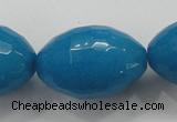 CCN1498 15.5 inches 20*30mm faceted rice candy jade beads wholesale