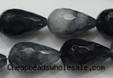 CCN1611 15.5 inches 15*25mm faceted teardrop candy jade beads