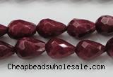 CCN1675 15.5 inches 10*14mm faceted teardrop candy jade beads wholesale