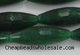 CCN1721 15.5 inches 10*30mm faceted rice candy jade beads