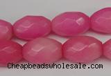 CCN180 15.5 inches 13*18mm faceted rice candy jade beads