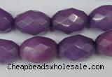 CCN181 15.5 inches 13*18mm faceted rice candy jade beads