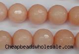 CCN1815 15 inches 14mm faceted round candy jade beads wholesale