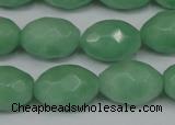 CCN183 15.5 inches 13*18mm faceted rice candy jade beads