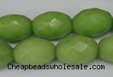 CCN184 15.5 inches 13*18mm faceted rice candy jade beads