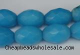 CCN187 15.5 inches 13*18mm faceted rice candy jade beads