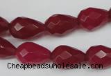 CCN191 15.5 inches 10*14mm faceted teardrop candy jade beads