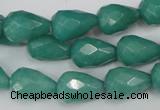 CCN193 15.5 inches 10*14mm faceted teardrop candy jade beads