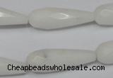 CCN197 15.5 inches 10*30mm faceted teardrop candy jade beads