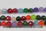 CCN1981 15 inches 6mm faceted round candy jade beads wholesale